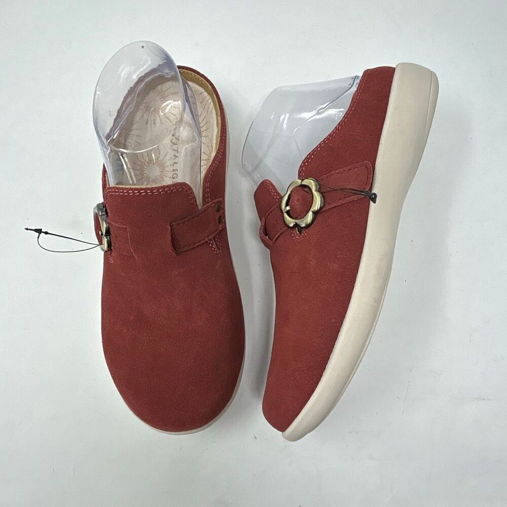 Spenco Revitalign Nuevo Solaire Clog Shoes Sz 7 Mules Adjustable Buckle Comfort